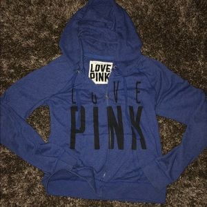 2010 VS PINK FRENCH TERRY HOODED SWEATSHIRT HOODIE